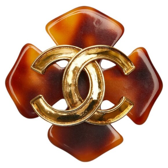 CHANEL Gold Coco Mark Brooch - Picture 1 of 4